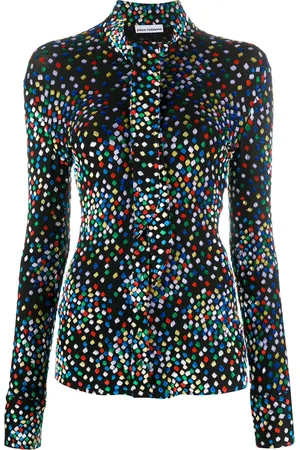 Paco rabanne Geometric print long-sleeve blouse