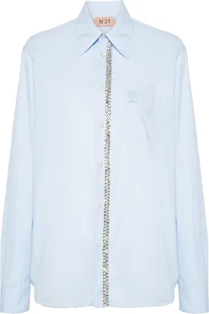 Nº21 Crystal-embellished cotton shirt
