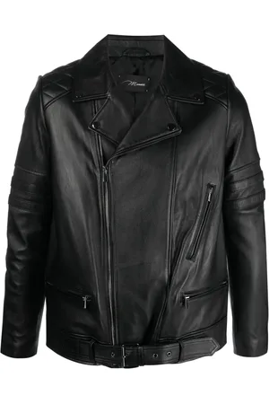 Manokhi Off-centre zip-fastening leather jacket