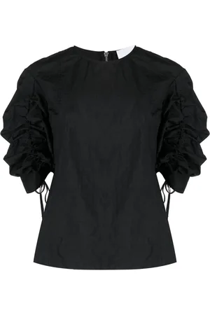 ERIKA CAVALLINI Gathered-sleeve detail blouse