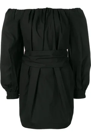 Serafini Off shoulder belted dress