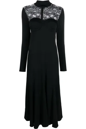 FAITH CONNEXION Lace-trim long-sleeved maxi dress