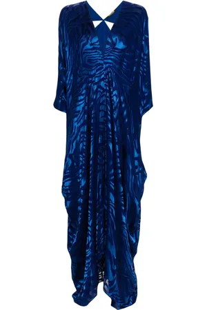 Roberto Cavalli Devoré-effect kaftan dress