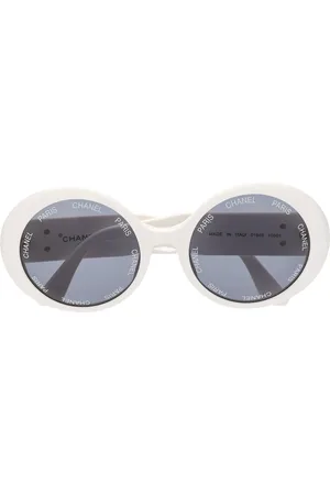 CHANEL 1990s CC logo round sunglasses
