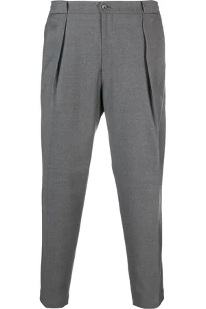 BRIGLIA Pressed-crease tapered-leg trousers