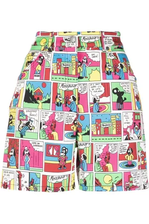 Moschino High-waisted comic-print shorts