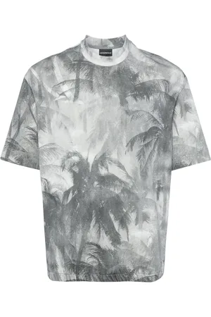 Emporio Armani Palm tree-print cotton T-shirt