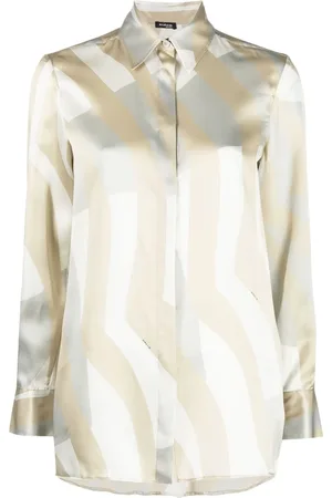 Kiton Stripe-pattern long-sleeve silk shirt