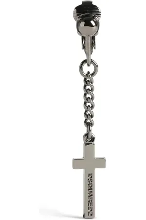 Dsquared2 Logo-engraved cross drop earring