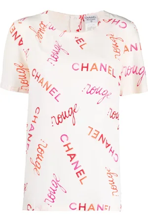 CHANEL 1996 logo-print silk T-shirt
