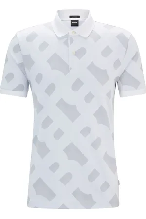 HUGO BOSS Monogram-pattern polo shirt