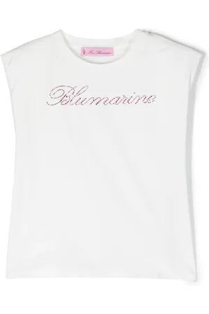 MISS BLUMARINE Crystal logo-print T-shirt