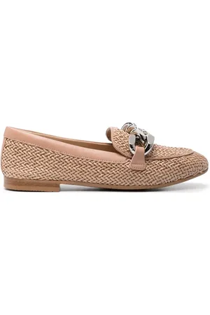 Casadei Chain-link woven loafers
