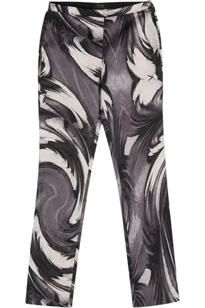 VERSACE 2000s abstract-print straight trousers