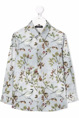 MONNALISA Bird-print cotton shirt