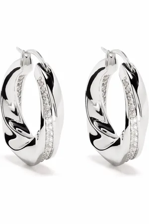 TOM WOOD Infinity crystal rock hoop earrings