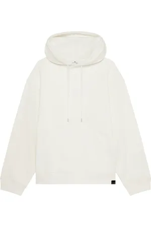 Courrèges Slogan-embroidered jersey hoodie