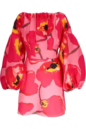 Carolina Herrera Puff-sleeved floral mini dress