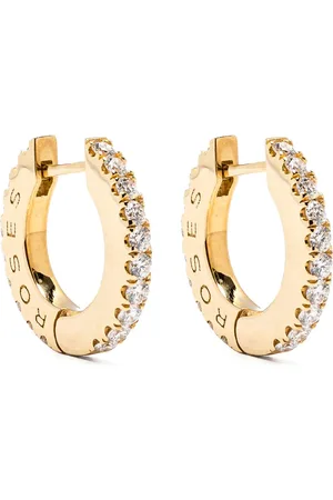 Roses 14kt yellow diamonds huggies