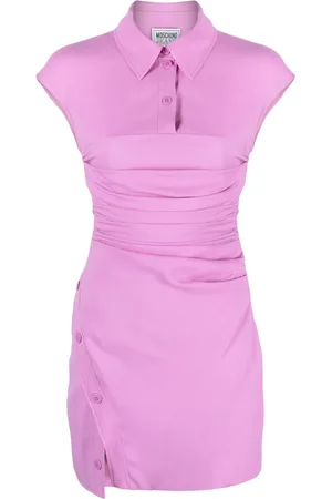 Moschino Ruched-bodice polo minidress