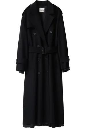 Miu Miu Double-breasted velour trench coat