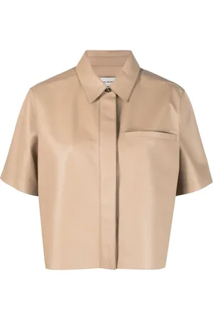 YVES SALOMON Short-sleeve lambskin shirt