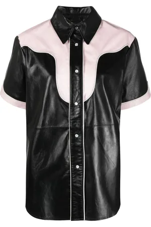 Stand Studio Colour-block leather shirt