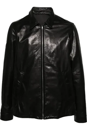 Rick Owens Classic-collar leather jacket