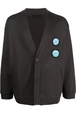 Off-Duty Flak smiley-patch cardigan