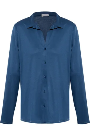 Hanro Long-sleeve buttoned pajama shirt