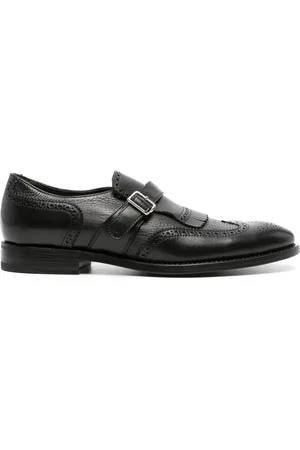 HENDERSON BARACCO Almond-toe leather brogues