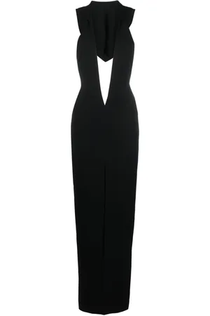 Monot V-neck hooded gown