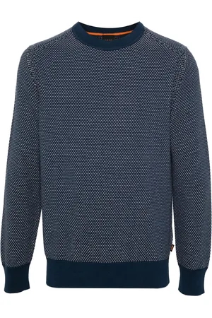 HUGO BOSS Textured-finish long-sleeve jumper