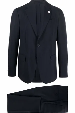 LARDINI Brooch-detail single-breasted suit