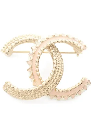 CHANEL 1986-1988 Interlocking-CC brooch