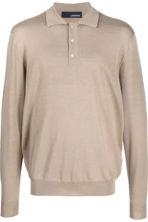 LARDINI Long-sleeve knitted polo shirt