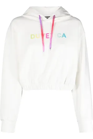 Duvetica Logo-print cropped hoodie