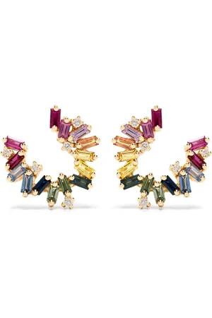 Suzanne Kalan 18kt Bold Burst sapphire and diamond earrings