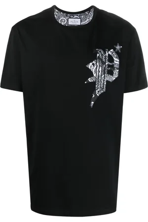 Philipp Plein Paisley-print logo-patch T-shirt