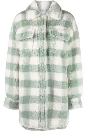 Stand Studio Checked faux fur coat