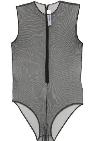 ALEX PERRY Crew-neck mesh bodysuit