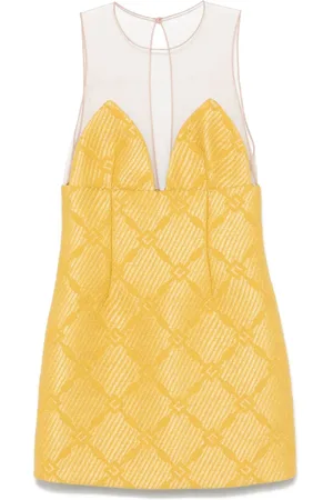 Elisabetta Franchi Raffia tulle mini dress