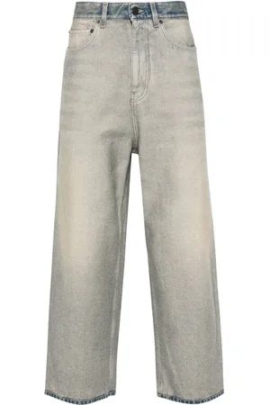 Balenciaga Logo-patch faded tapered jeans