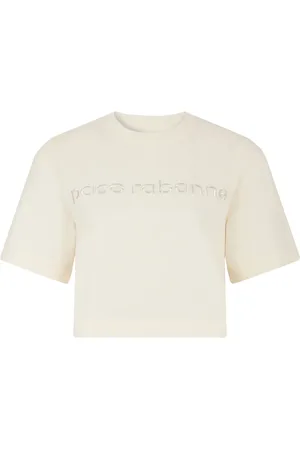 Paco rabanne Logo-embroidered cropped T-shirt