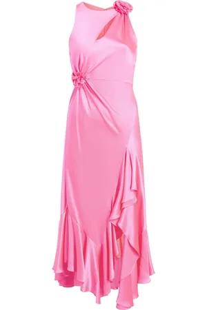 Cinq A Sept Flower-detail silk midi dress