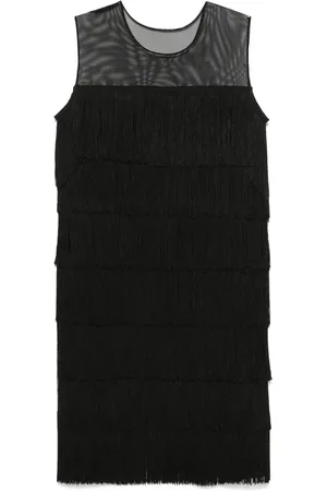 Norma Kamali Fringe sleeveless midi dress