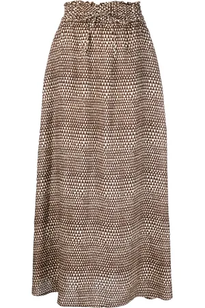 MASSIMO ALBA Graphic-print linen skirt