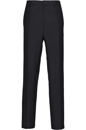 Prada Triangle-logo wool-mohair trousers