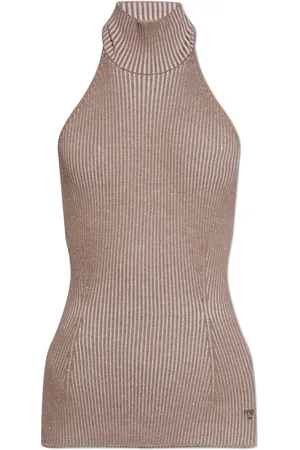 Fendi Rib-knit wool halterneck top