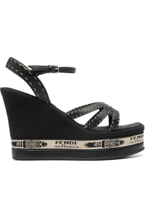 Fendi 2000s 110mm logo-plaque shoes